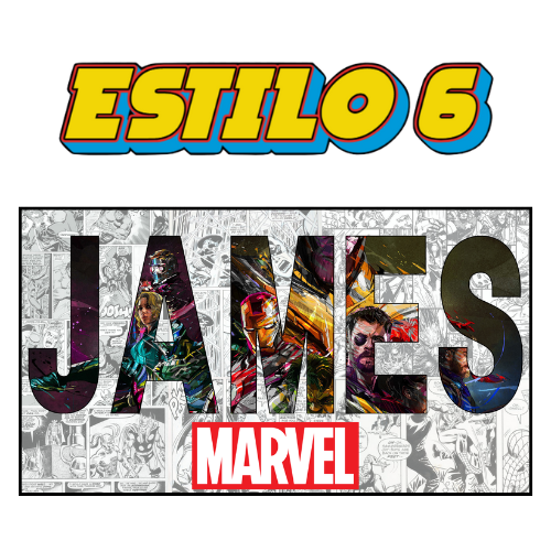 Póster de Superhéroes con Nombre Personalizado