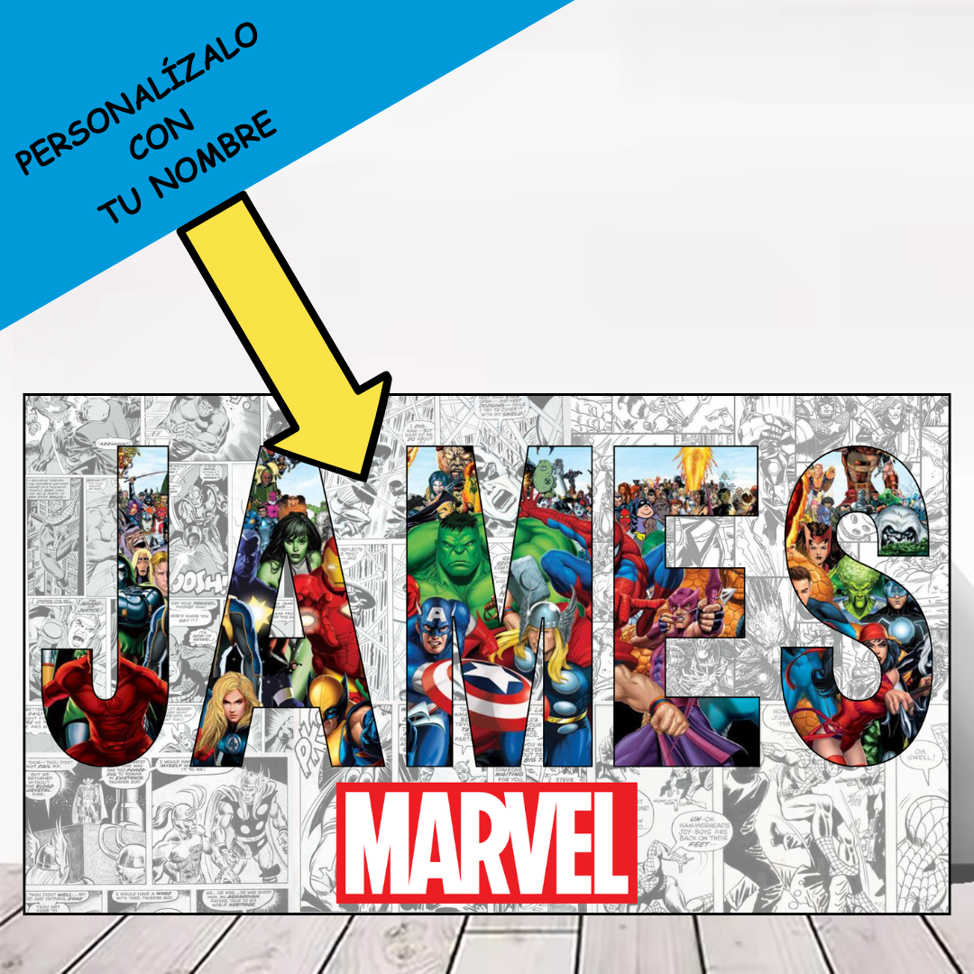 Póster de Superhéroes con Nombre Personalizado