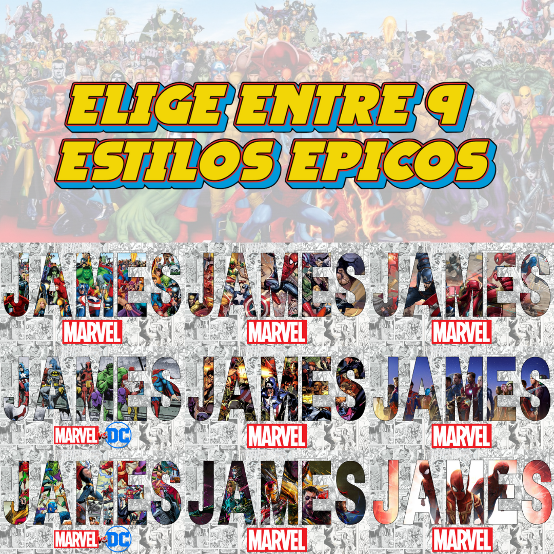Póster de Superhéroes con Nombre Personalizado